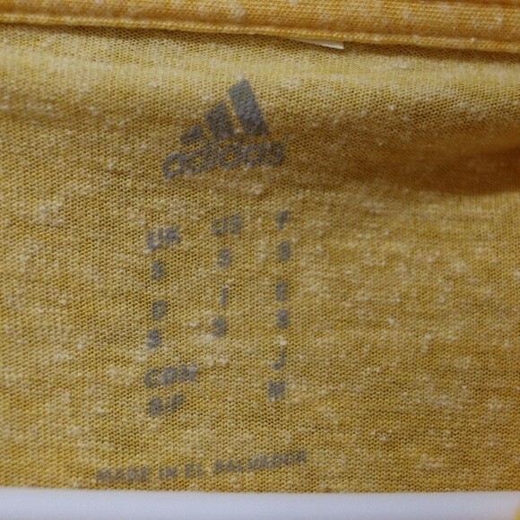 Adidas Yellow Spellout Tshirt Small - Picture 9 of 11